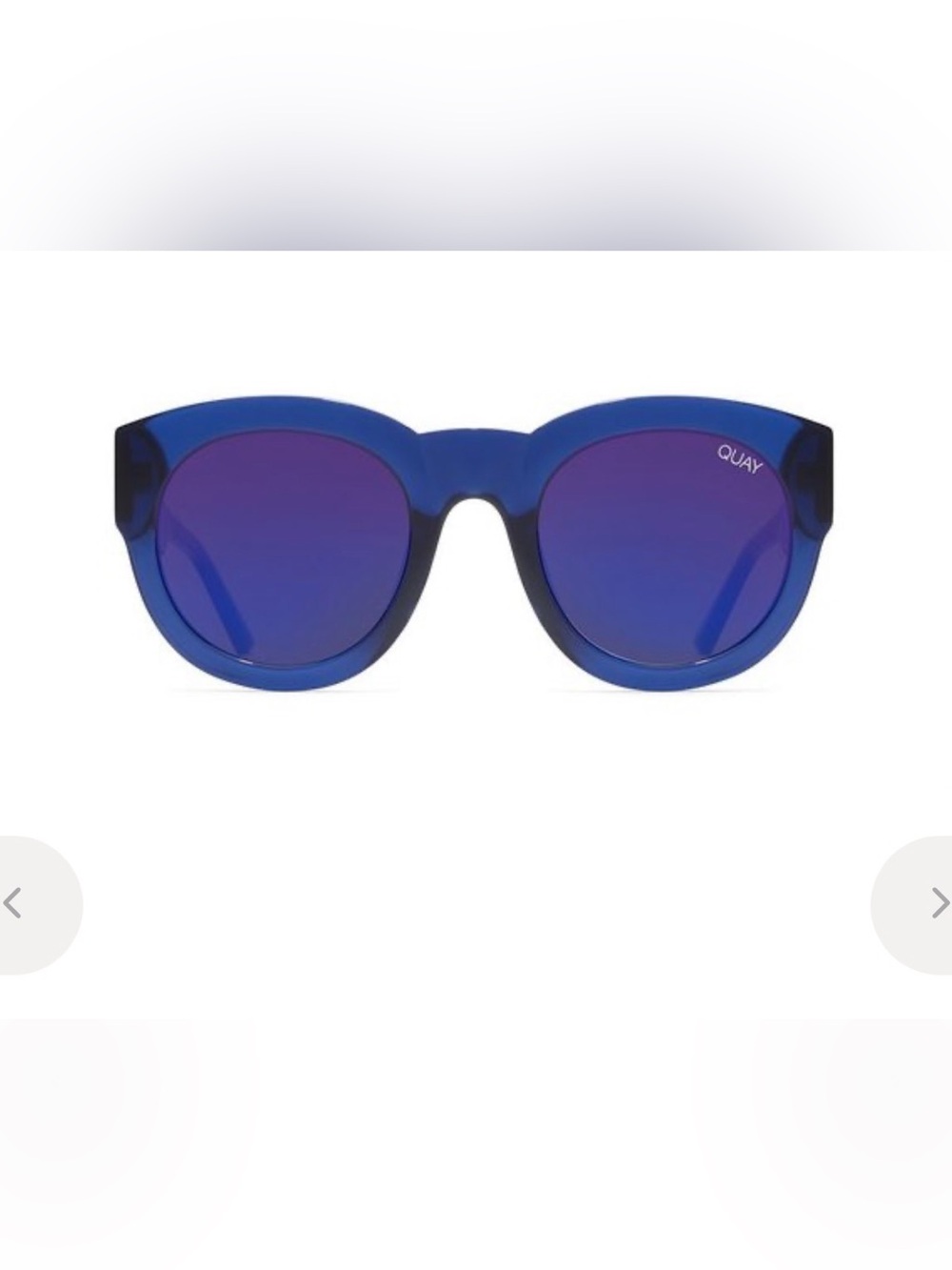 Quay Australia If Only Blue Round Sunglasses with Blue Lenses